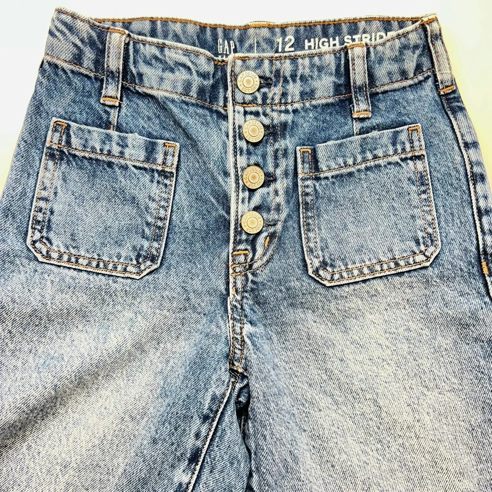 GAP High Stride Ankle Blue Denim Jeans - Girls Size 12 Slim - Picture 2 of 9